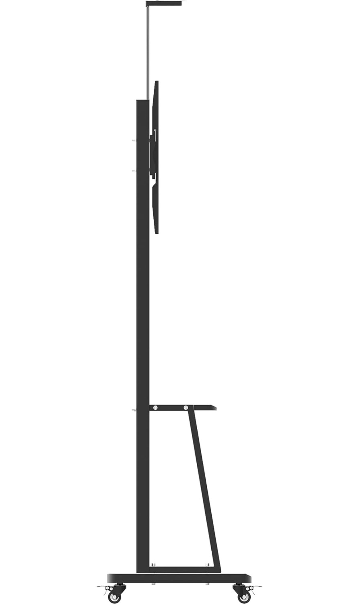 Compact mobile trolley stand side profile view