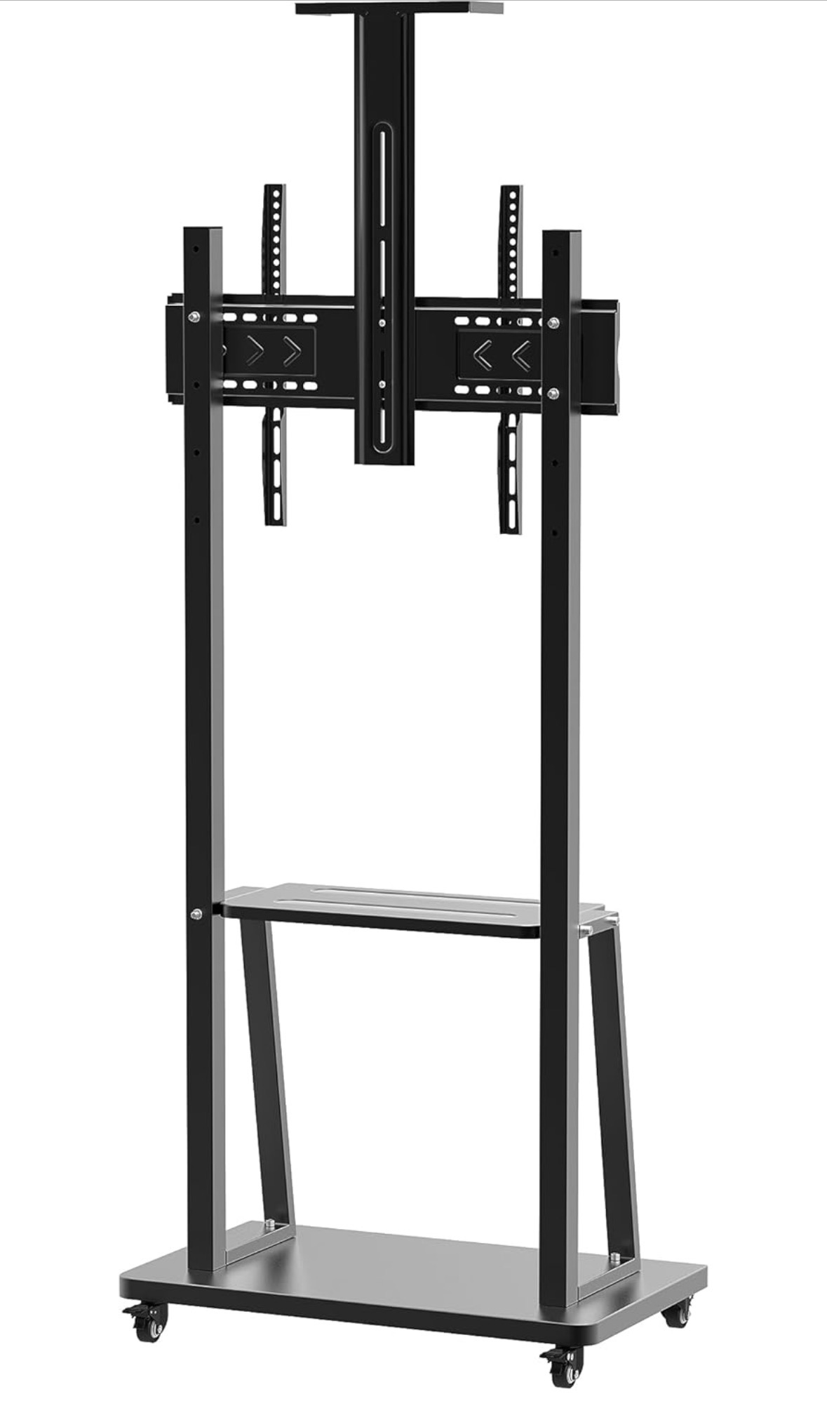 Compact mobile trolley stand front view with camera shelf